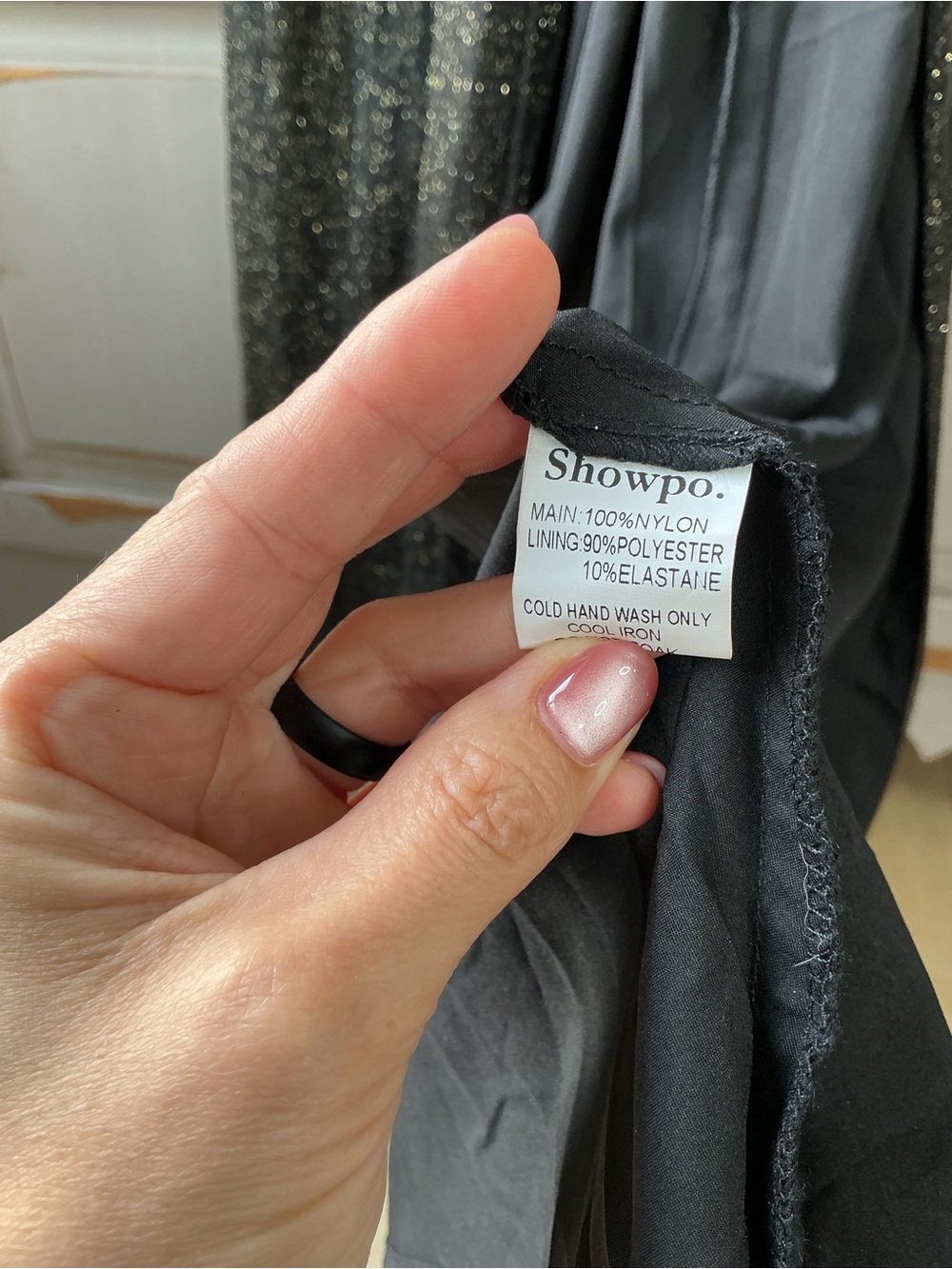 Showpo | Angelina Plunge Neck Black Gold Glitter Maxi Dress Formal Gown US 6 NWT - Picture 11 of 11